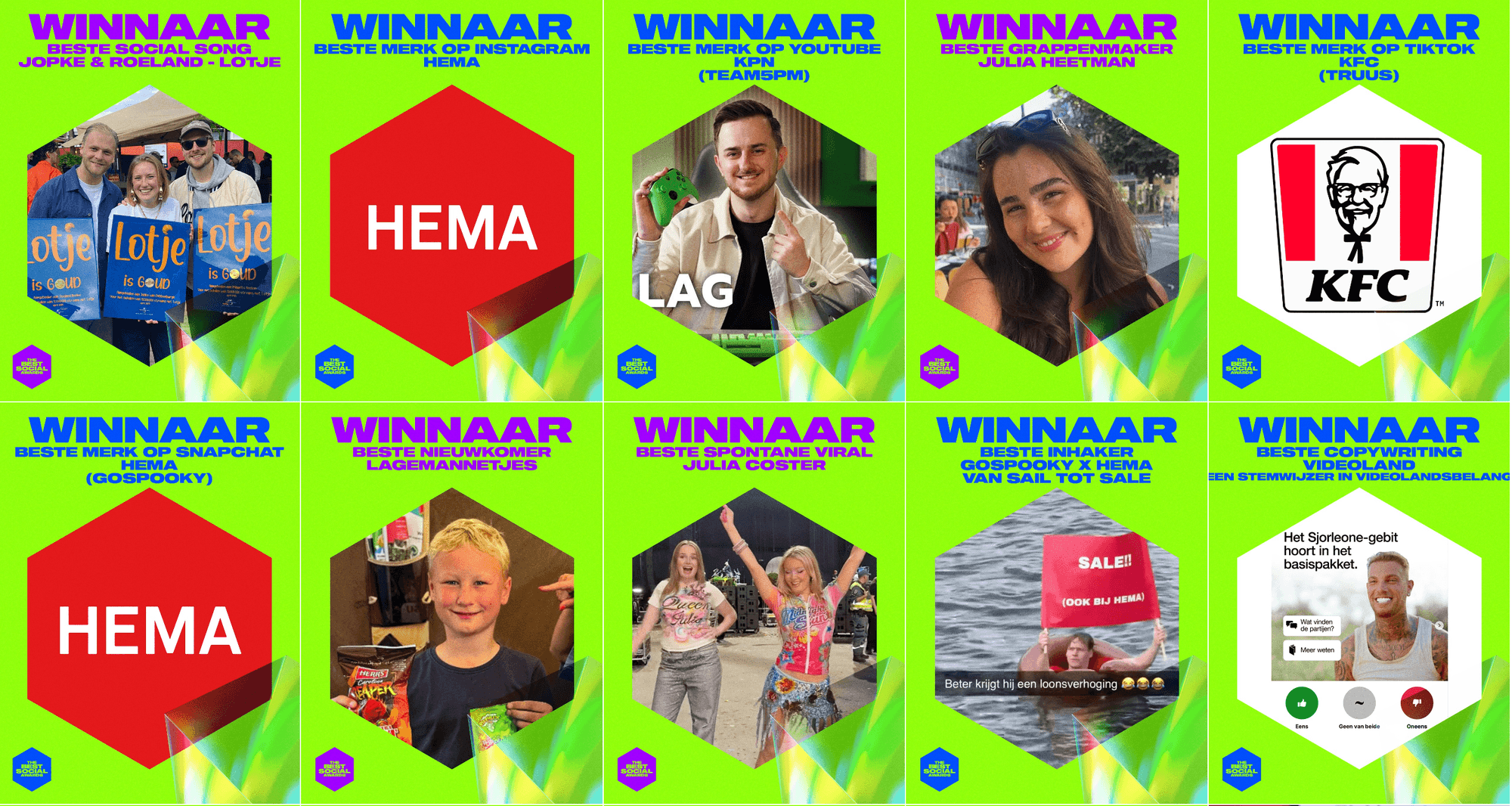 HEMA en TRUUS grote winnaars van The Best Social Awards 2026: Een 'Skibidi' Masterclass